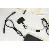smycz na nadgarstek, uchwyt na telefon, kabel 60W RPET CuffCharge