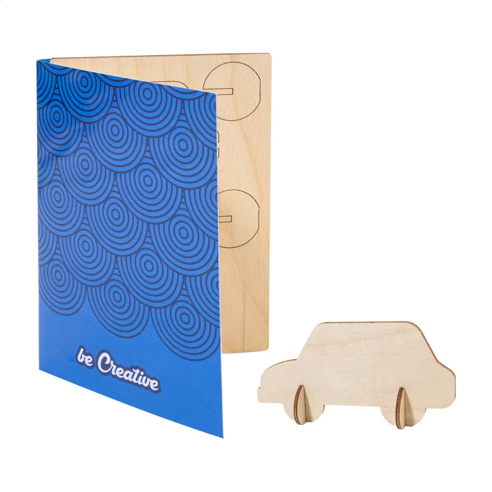 niestandardowa pocztówka z puzzlami, samochód SendCraft
