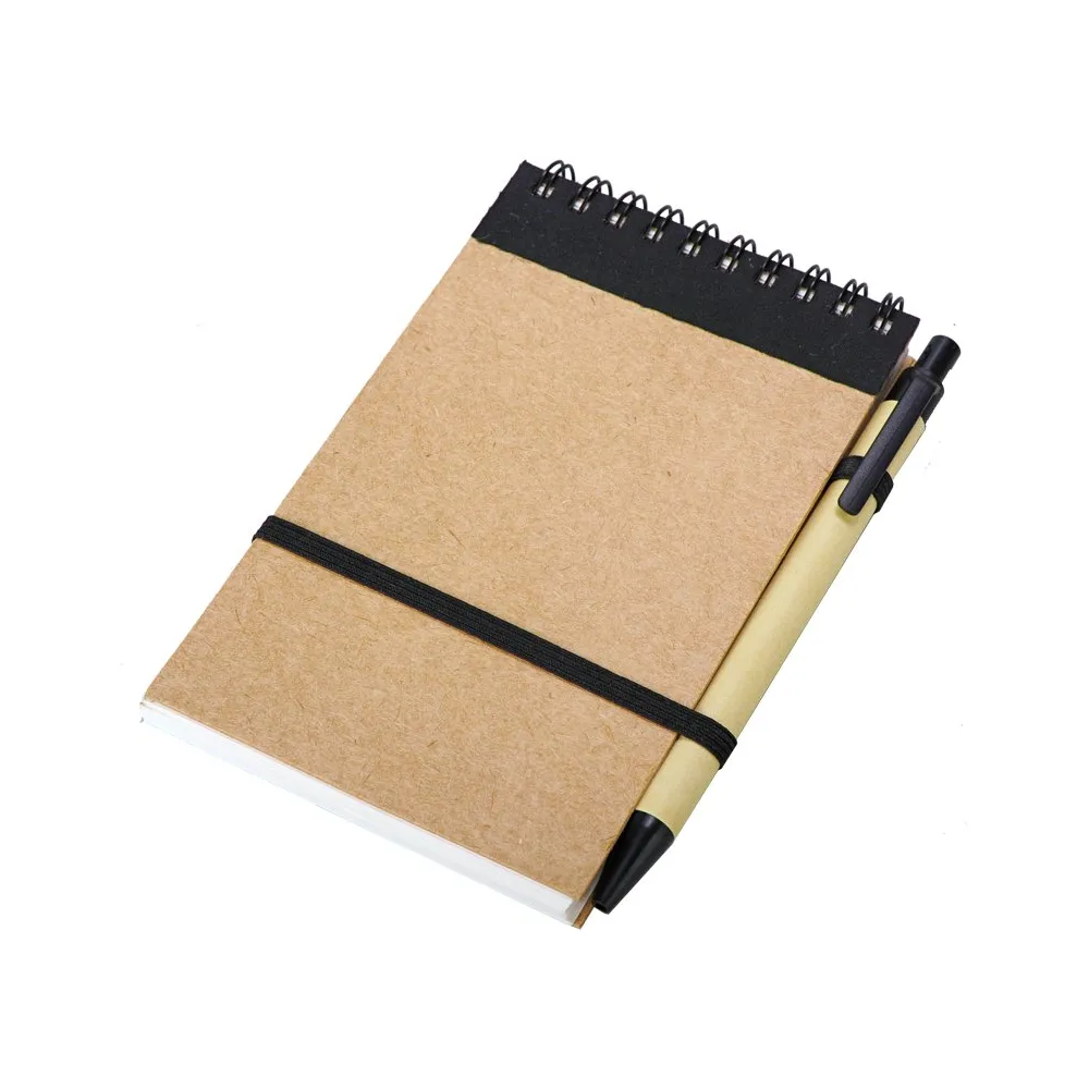 Notes Kraft z długopisem, czarny/beżowy