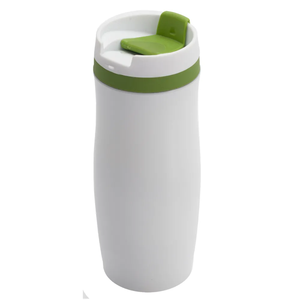 Kubek termiczny Viki 390 ml, zielony/biały