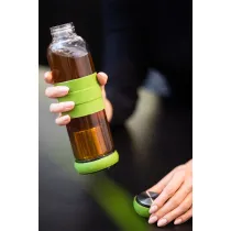 Szklana butelka z zaparzaczem do herbaty Sulmona 550 ml, zielony