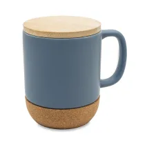 Kubek ceramiczny z bambusową przykrywką Giulia, szary