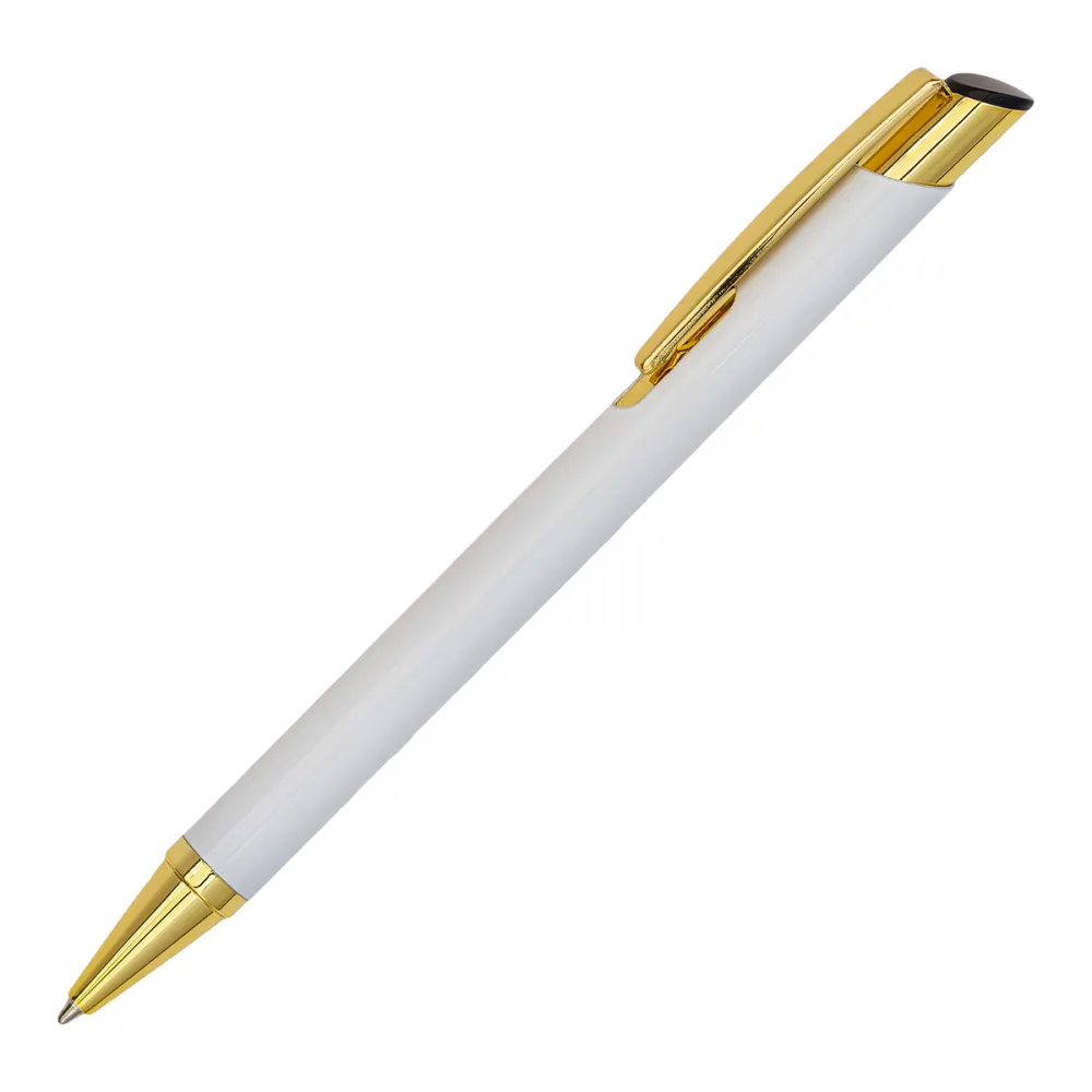 Długopis aluminiowy Lindi, biały/złoty