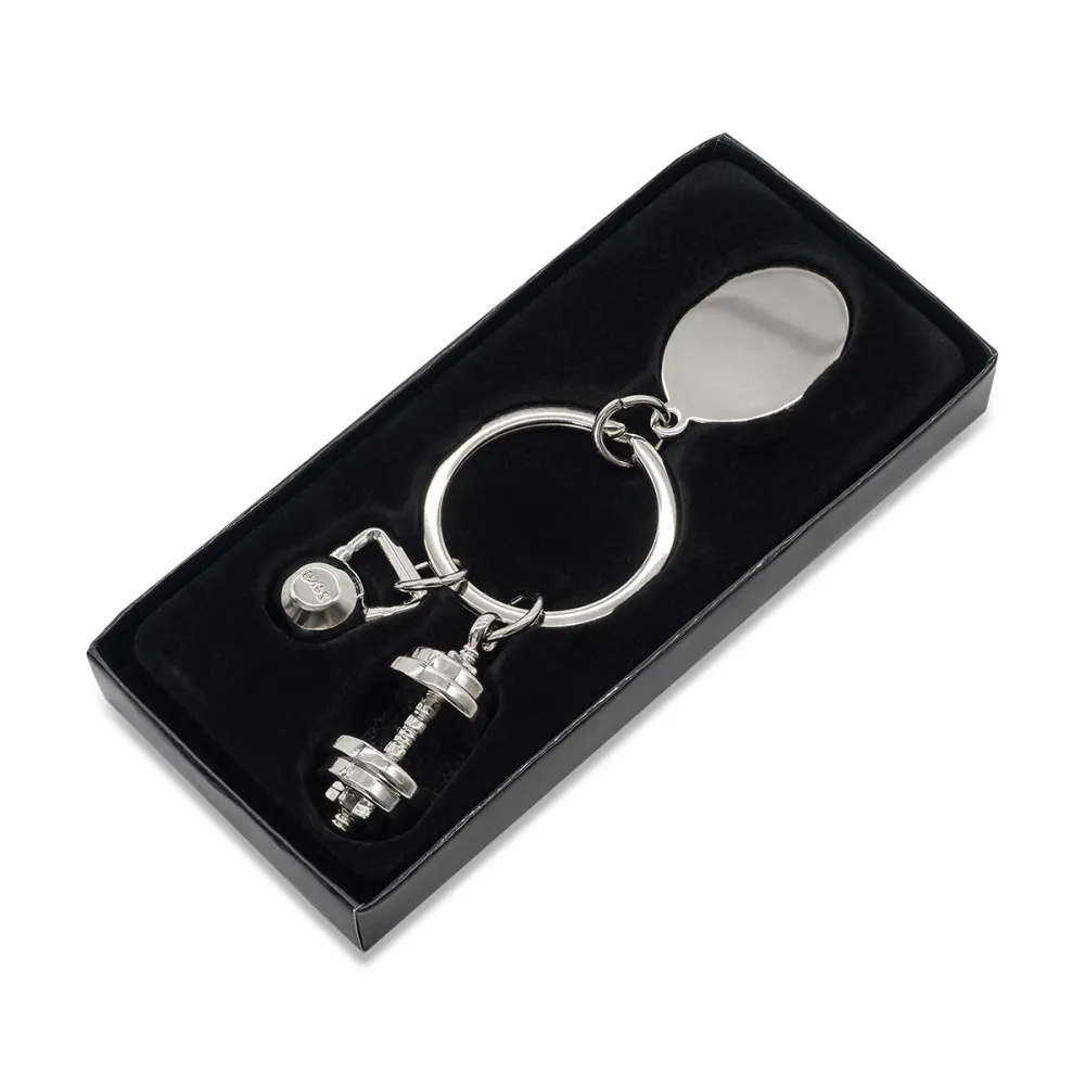 Brelok z motywem sportowym GymKey, srebrny