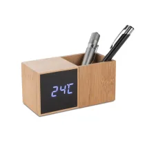 Zegar z przybornikiem na biurko BAMBOO