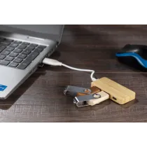 Rozdzielacz bambusowy HUB USB z wymienną wtyczką - RIVO