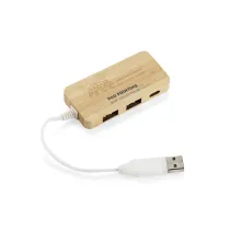 Rozdzielacz bambusowy HUB USB z wymienną wtyczką - RIVO