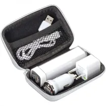 Zestaw podróżny power bank 2200 mAh i wtyczki EXETER