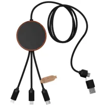 SCX.design C40 kabel ładujący z podświetlanym logo 5-w-1 rPET i z podkładką ładującą 10 W