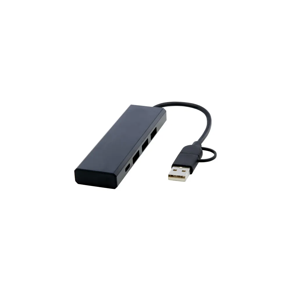Rise hub USB 2.0 z aluminium pochodzącego z recyklingu z certyfikatem RCS