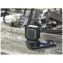 Solo plastikowy głośnik solarny Bluetooth® IPX5 o mocy 3 W z karabińczykiem wykonany z tworzywa pochodzącego z recyklingu z
