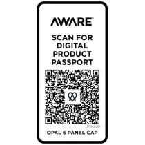 Opal 6-panelowa czapka Aware™ z daszkiem z recyklingu 240 g/m²
