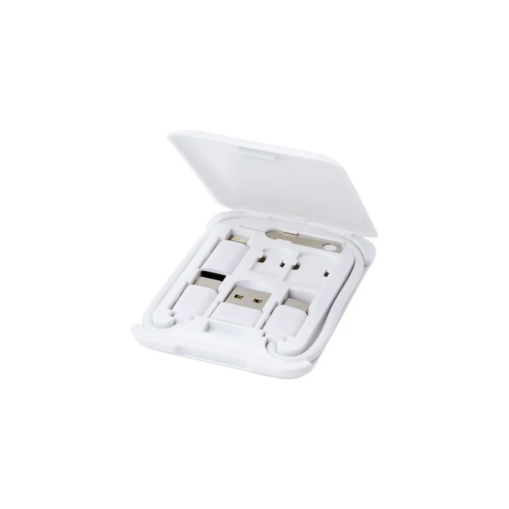 Savvy modułowy kabel do ładowania z tworzyw sztucznych pochodzących z recyklingu z uchwytem na telefon