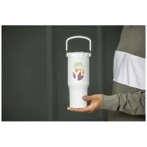 Kubek Bronx o pojemności 900 ml, z izolacją próżniową, wykonany ze recyklingowanej stali nierdzewnej z certyfikatem RCS i z