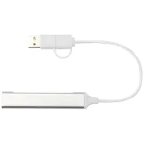 Alkaid 4-portowy hub USB-A i typu C z podwójnym wejściem wykonany z aluminium z recyklingu