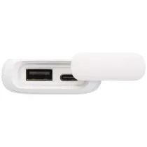 Alkes wodoodporny powerbank z karabińczykiem o pojemności 5000 mAh i mocy 12 W, wykonany z tworzyw sztucznych pochodzących z 