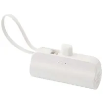 Alnair powerbank o pojemności 5000 mAh i mocy 10 W, wykonany z tworzyw sztucznych pochodzących z recyklingu, z wbudowaną pods