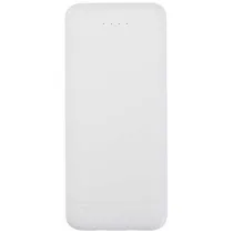 Adhil powerbank o pojemności 10.000 mAh i mocy 10 W z tworzyw sztucznych pochodzących z recyklilngu z 2 wbudowanymi kablami