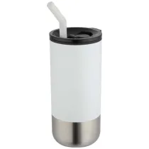 Grayson izolowany kubek z certyfikatem RCS z recyklingu o pojemności 480 ml z silikonową słomką