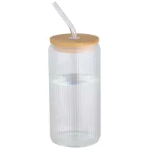 Mirage słoik ze szkła borokrzemoweggo o pojemności 500 ml z pojedynczą ścianką i pokrywką bambusową