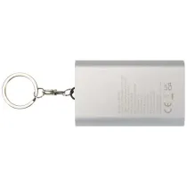 Arcturus powerbank o pojemności 2000 mAh z recyklingowanego aluminium z brelokiem