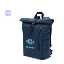 SAINT. Plecak z rolowaną górą z recyklingowanej bawełny i poliestru z recyklingu (380 g/m²)