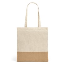 MERCAT. Torba ze 100% bawełny (160 g/m²) z detalami z imitacji juty