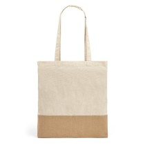 MERCAT. Torba ze 100% bawełny (160 g/m²) z detalami z imitacji juty