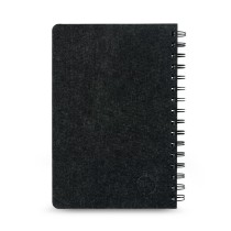 MISHIMA. Notatnik A5 z półtwardą okładką z filcu z recyklingu (100% rPET) z kółkami i stronami w linie