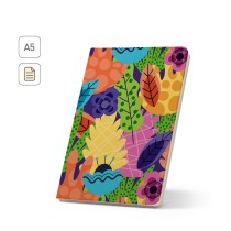 ANNE SUB. Notatnik A5 z poliestru z recyklingu (100% rPET) 300D, idealny do personalizacji metodą sublimacji