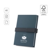 SANDERSON. Notatnik A5 z PU (50% z recyklingu) z dwoma blokami: stronami w linie i zwykłymi