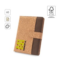 FIELDING. Teczka A5 z korka i poliestru pochodzącego z recyklingu (100% rPET) z wyjmowanym notatnikiem