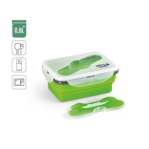 SAFFRON. Lunch Box. Wysuwane hermetyczne pudełko wykonane z silikonu i PP 640 mL