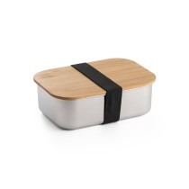 SHINO. Lunch Box. Pudełko na lunch ze stali nierdzewnej z bambusową pokrywką 800 ml