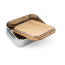SHINO. Lunch Box. Pudełko na lunch ze stali nierdzewnej z bambusową pokrywką 800 ml