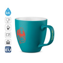 PANTHONY MAT. Porcelanowy kubek z hydroglazurą o pojemności 450 ml