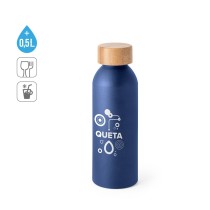 QUETA. Aluminiowa butelka z bambusową pokrywką 550 ml