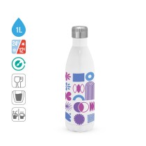 AMORTI XL. Butelka sportowa z sublimacją ze stali nierdzewnej 1'1 L