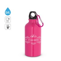 LANDSCAPE S. Aluminiowa butelka sportowa z karabińczykiem 400 ml