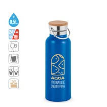 RAGNAR. Butelka próżniowa ze stali nierdzewnej (36% z recyklingu) z izolacją próżniową 570 ml