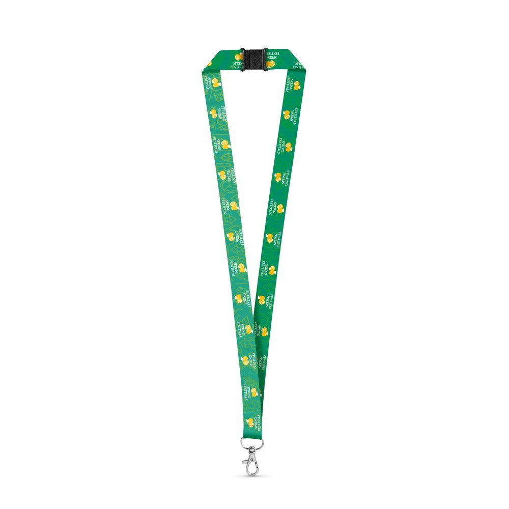 DOVER. SET Lanyard SUBLIMATION Long II (20 mm) z poliestru z recyklingu (100% rPET) z karabińczykiem o szerokości 20 mm i zapi