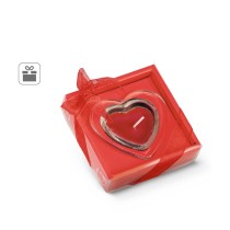SWEET. Świeca w kształcie serca i szklana podstawa
