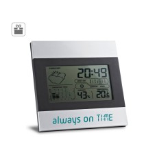 DENE. Biurkowa stacja pogodowa z ekranem LCD z aluminium i ABS