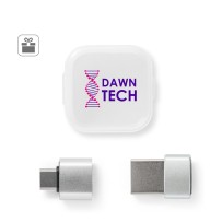 MINSKY. Zestaw 2 aluminiowych adapterów USB-A / USB-C