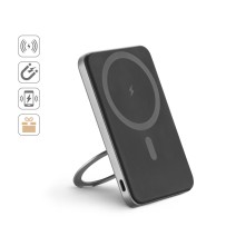 WARSHEL 5. Magnetyczny power bank 5'000 mAh z superszybką ładowarką bezprzewodową 15 W z recyklingowanego ABS (100% rABS) z