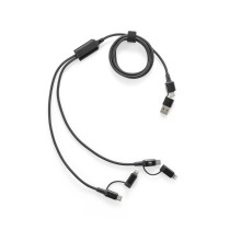 BERTOZZI. Super szybki kabel USB 6 w 1 wykonany z aluminium pochodzącego z recyklingu (20%) i PET pochodzącego z recyklingu (4