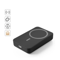 AMPERE 10. Magnetyczny power bank 10 000 mAh z superszybką ładowarką bezprzewodową 15 W wykonany w ABS pochodzącego z recyk