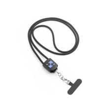 ZEWAIL. Smycz z dołączonym uchwytem na smartfona, kablem USB-C i różnymi adapterami z recyklingowanego ABS i recyklingowaneg