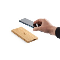 FITCH. Power bank 5.000 mAh z bezprzewodową ładowarką 5W z bambusową
